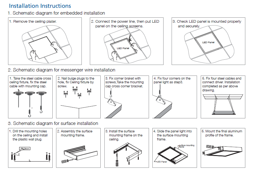 2ft*2ft built-in driver dlc ul stardard on/off led pane light