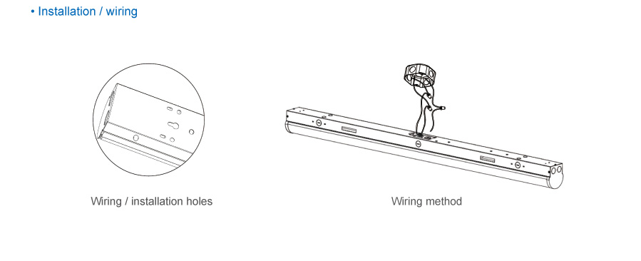 5. Instalare cu șnur sau cu legătura Lungă liniară ovală 5 ani garanție 5.Single or link installation Oval linear light 5y warranty